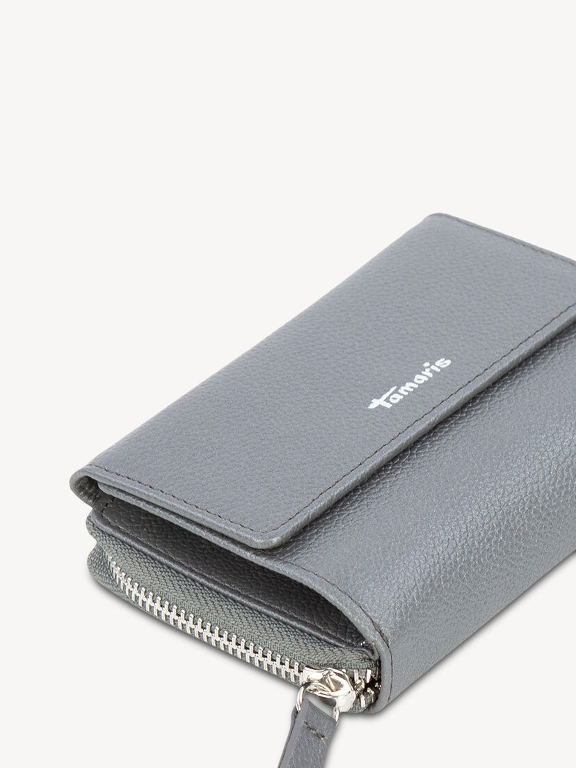 Leren Portemonnee - zilver, darksilver, hi-res