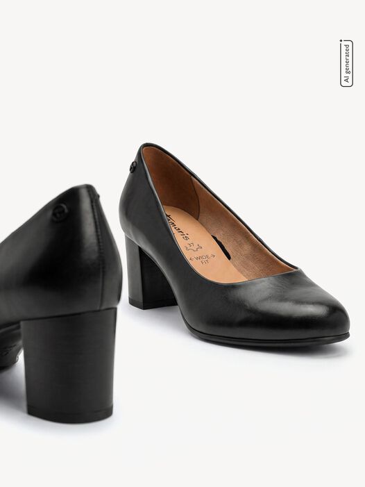 Leren Pumps - zwart, BLACK NAPPA, hi-res