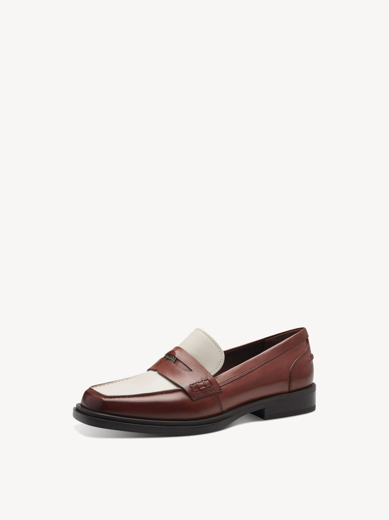 Slipper en cuir - marron, COGNAC COMB, hi-res