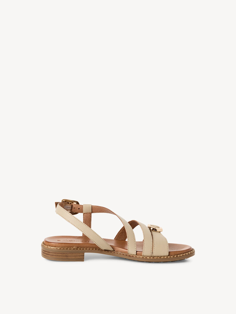 Sandale en cuir - beige, 418, hi-res