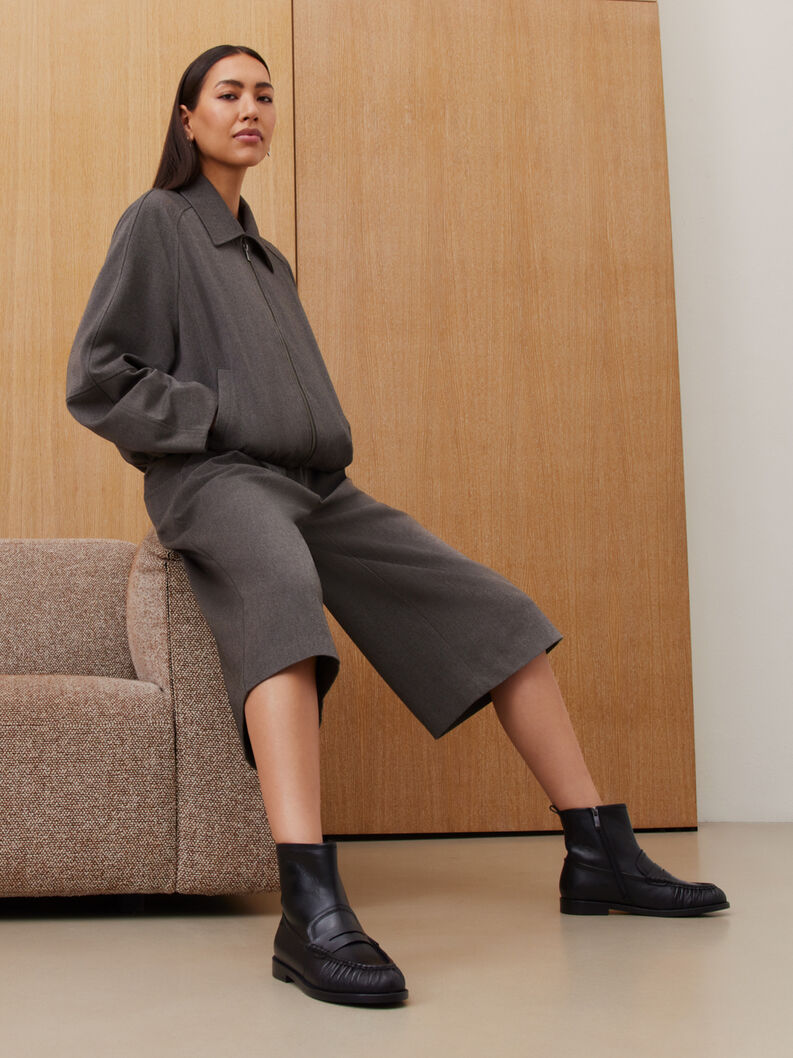 Bottine en cuir - noir, BLACK LEATHER, hi-res