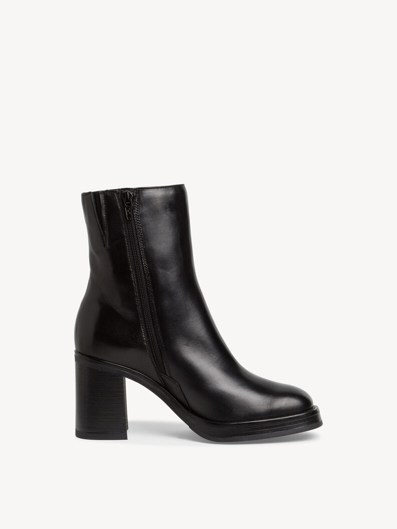 Bottine en cuir - noir, BLACK, hi-res