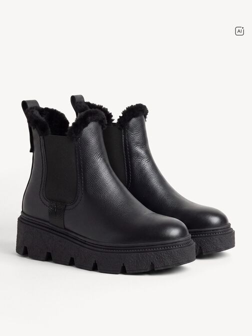 Bootie, BLACK LEATHER, hi-res