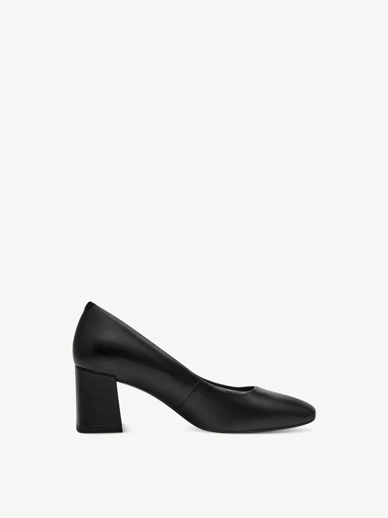 Escarpin en cuir - noir, BLACK, hi-res