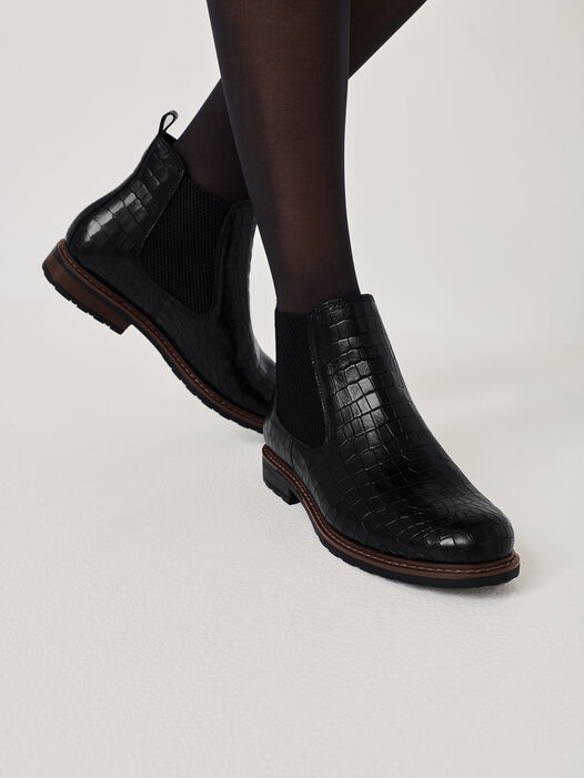 Chelseaboot, BLK LEA. CROCO, hi-res