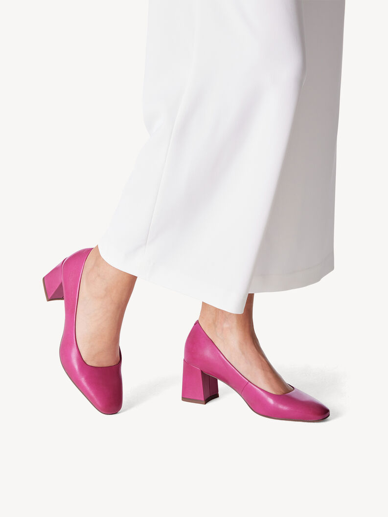 Leather Pumps - pink, FUXIA, hi-res