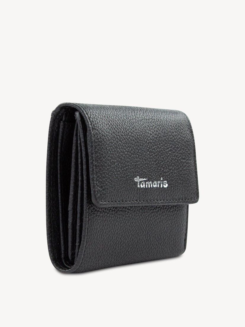 Leren Portemonnee - zwart, black, hi-res