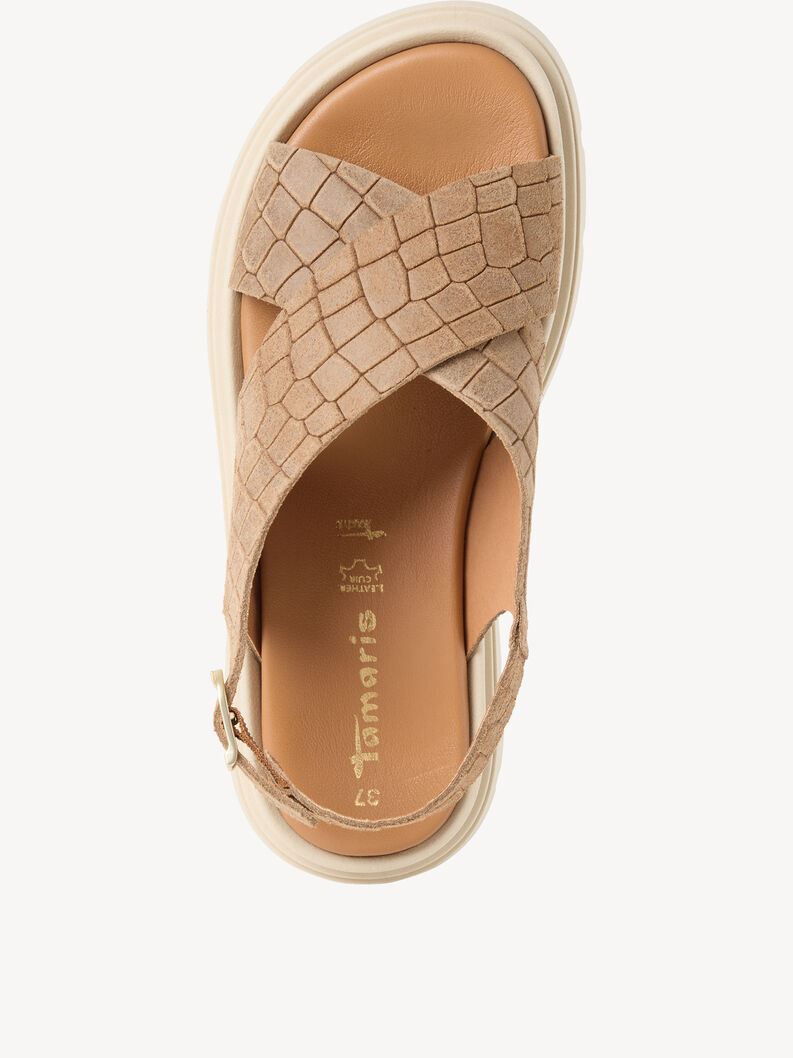 Ledersandalette - braun, BROWN STRUCT., hi-res