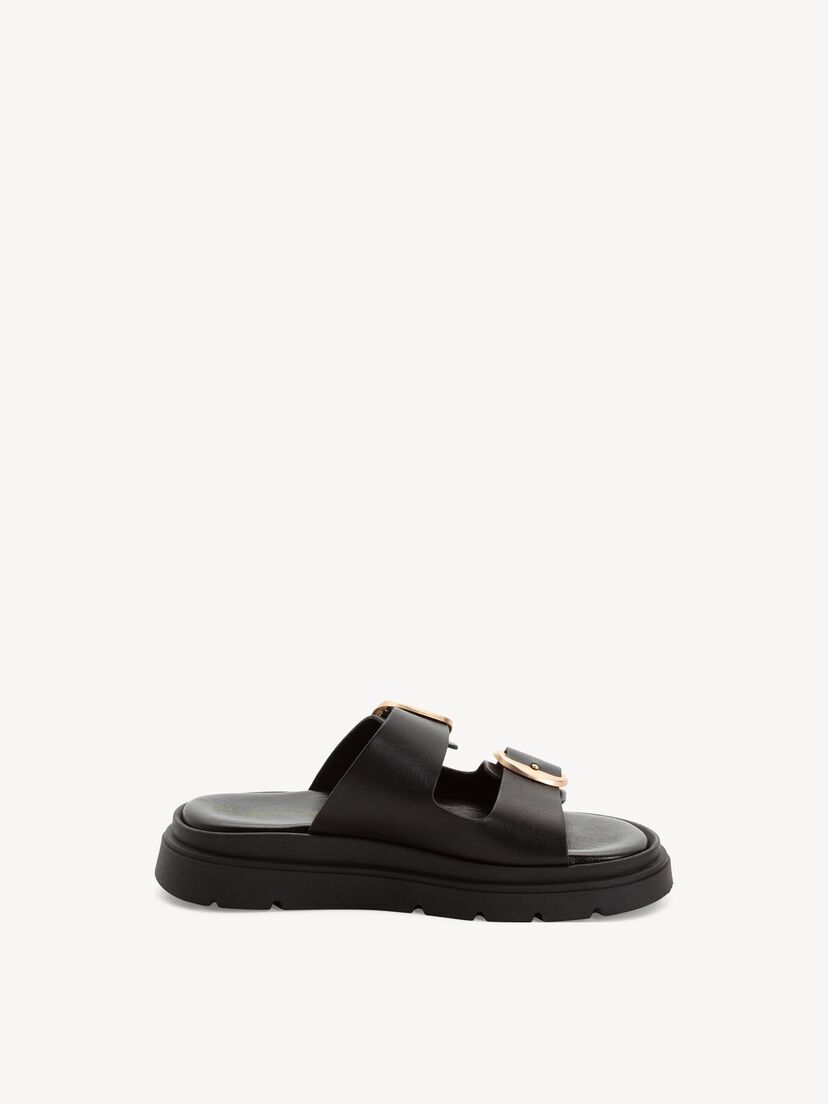 Leren Slipper - zwart, BLACK LEATHER, hi-res