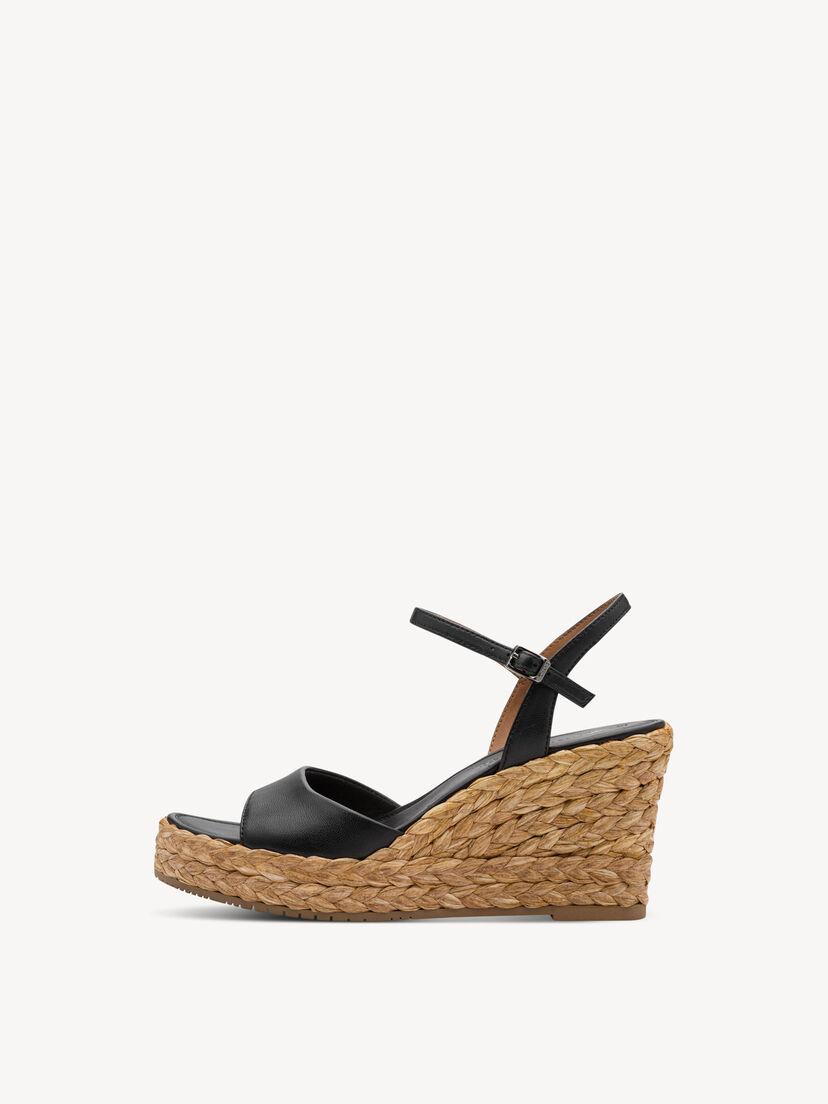 Leren Sandaaltje - zwart, BLACK, hi-res