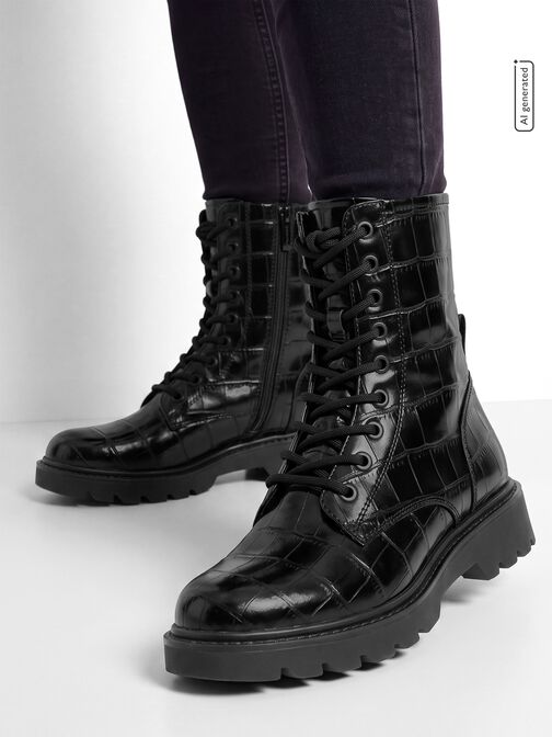 Bottine, BLACK CROCO, hi-res