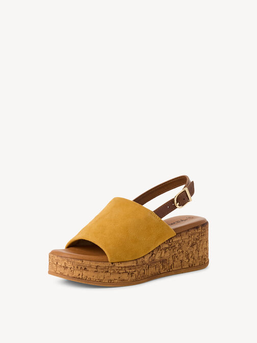 Sandale à talon, YELLOW, hi-res