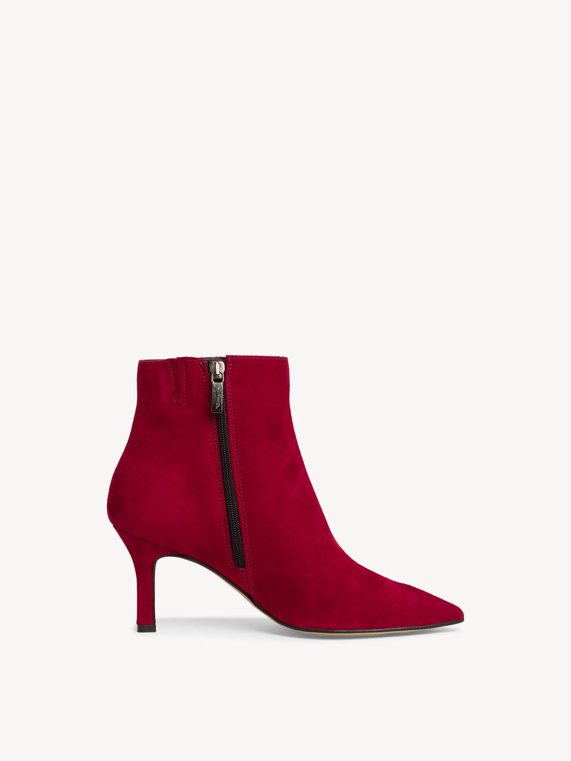 Leren Enkellaarsje - rood, RED, hi-res