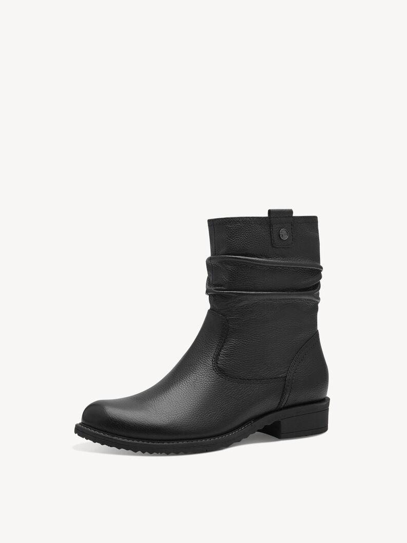 Leather Bootie - black, BLACK, hi-res