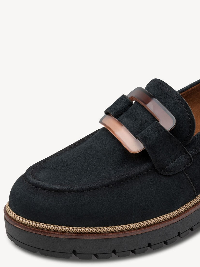 Leren Instappers - blauw, NAVY, hi-res