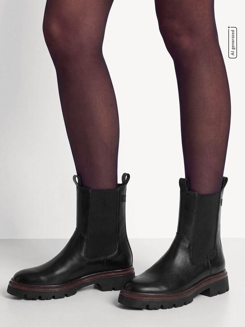 Chelsea boot, BLACK LEATHER, hi-res