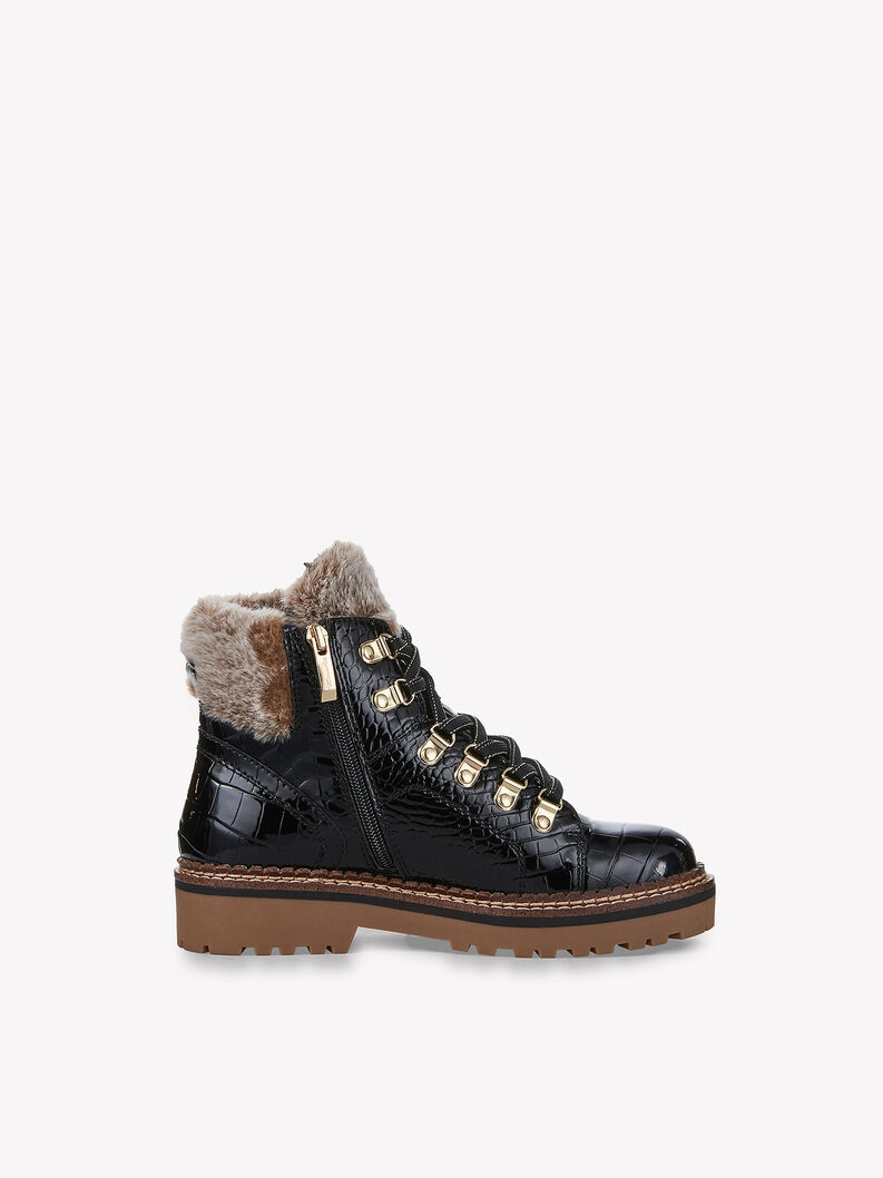 Ankelboots - svart warm lining, BLACK CROCO, hi-res