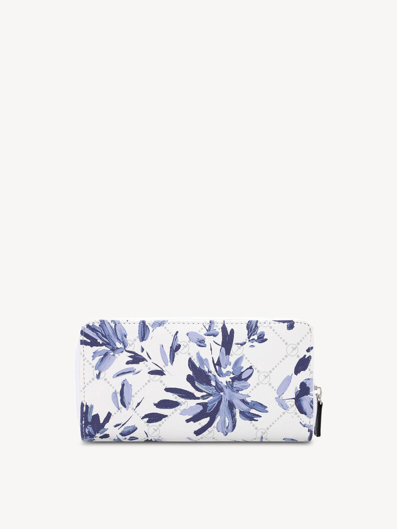 Wallet - white, flower, hi-res