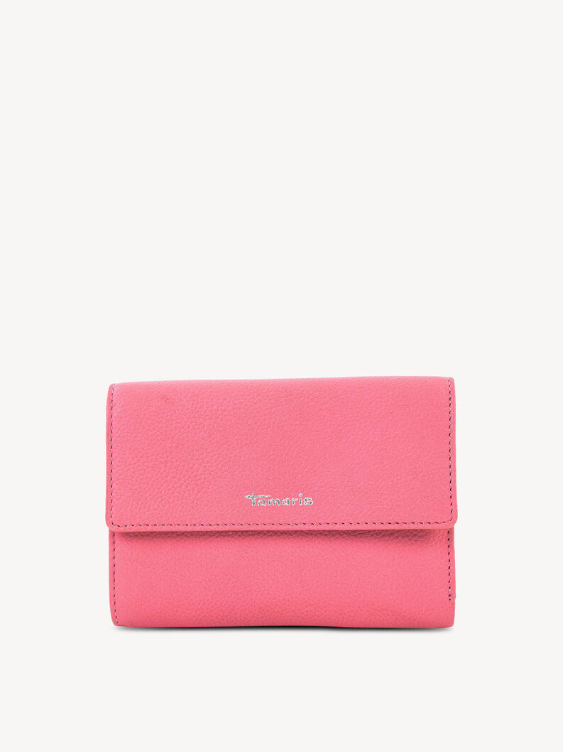 Portefeuille en cuir - rose fuchsia, rose fuchsia, hi-res