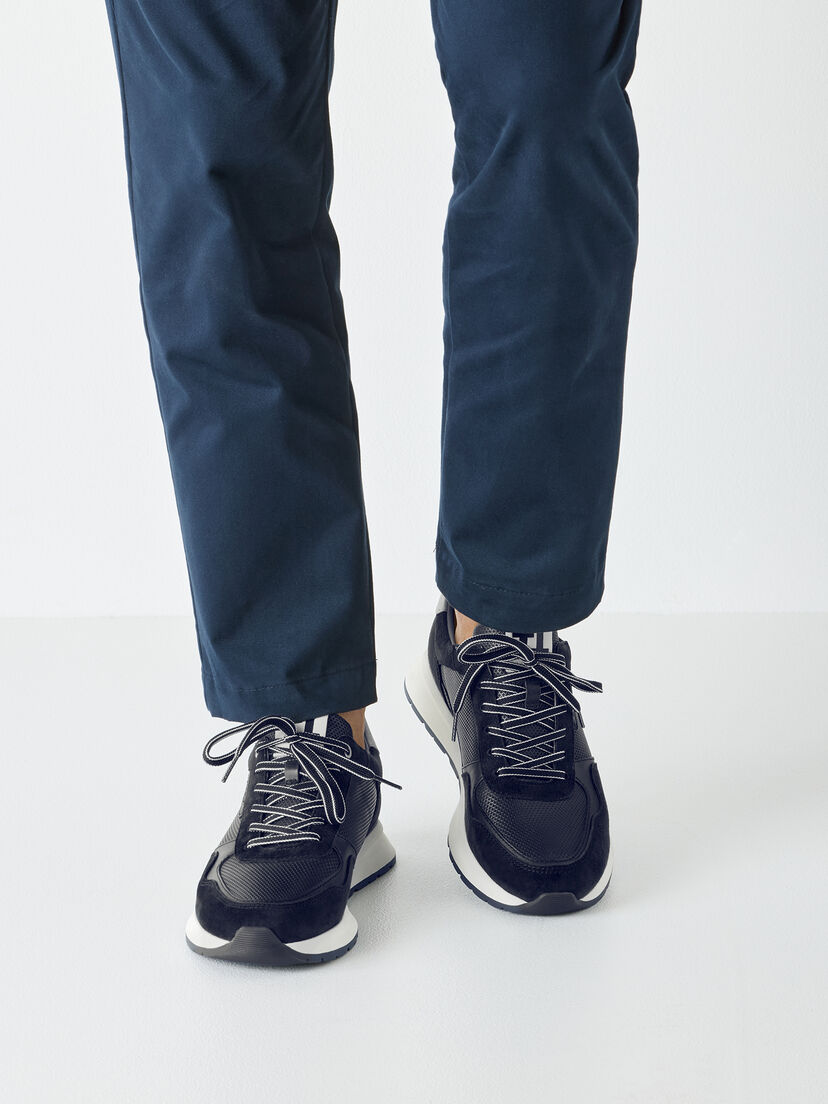 Leren Sneaker - blauw, NAVY, hi-res