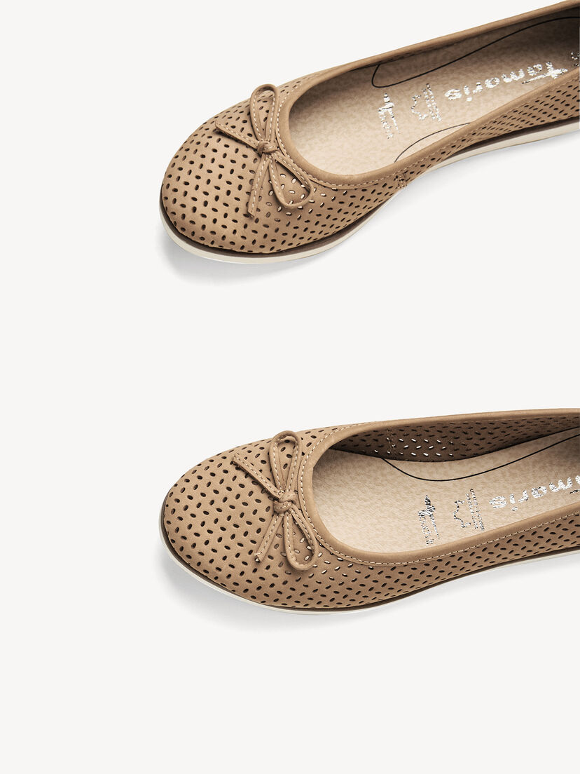 Leren Ballerina - bruin, CAMEL, hi-res