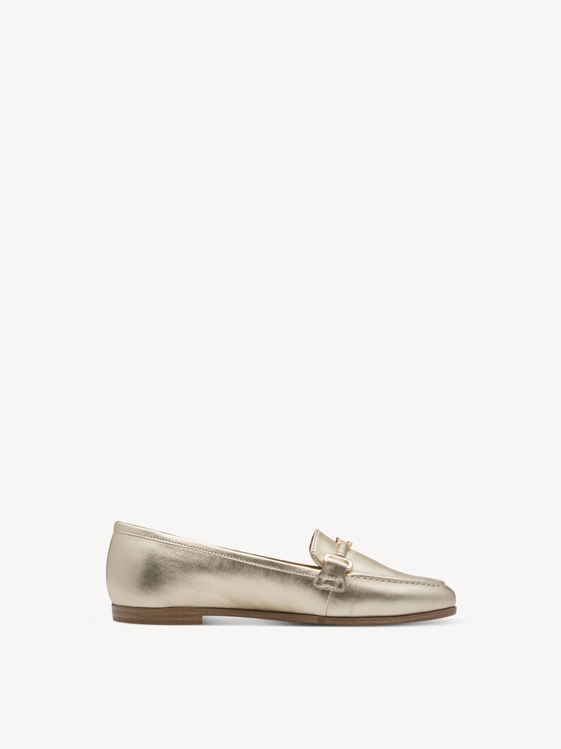 Lederslipper - metallic, LIGHT GOLD, hi-res