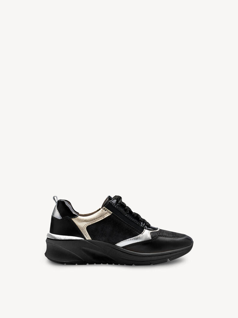 Ledersneaker - schwarz, BLACK COMB, hi-res