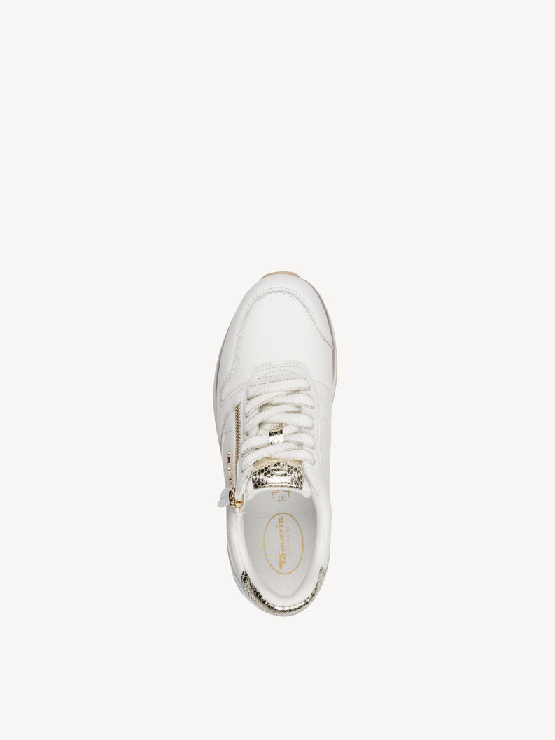 Sneaker - hvid, WHITE/GOLD, hi-res