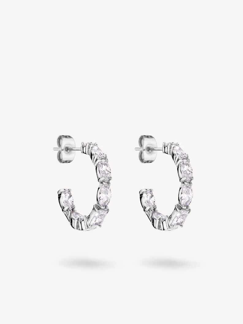 Creole earring - silver, silver, hi-res