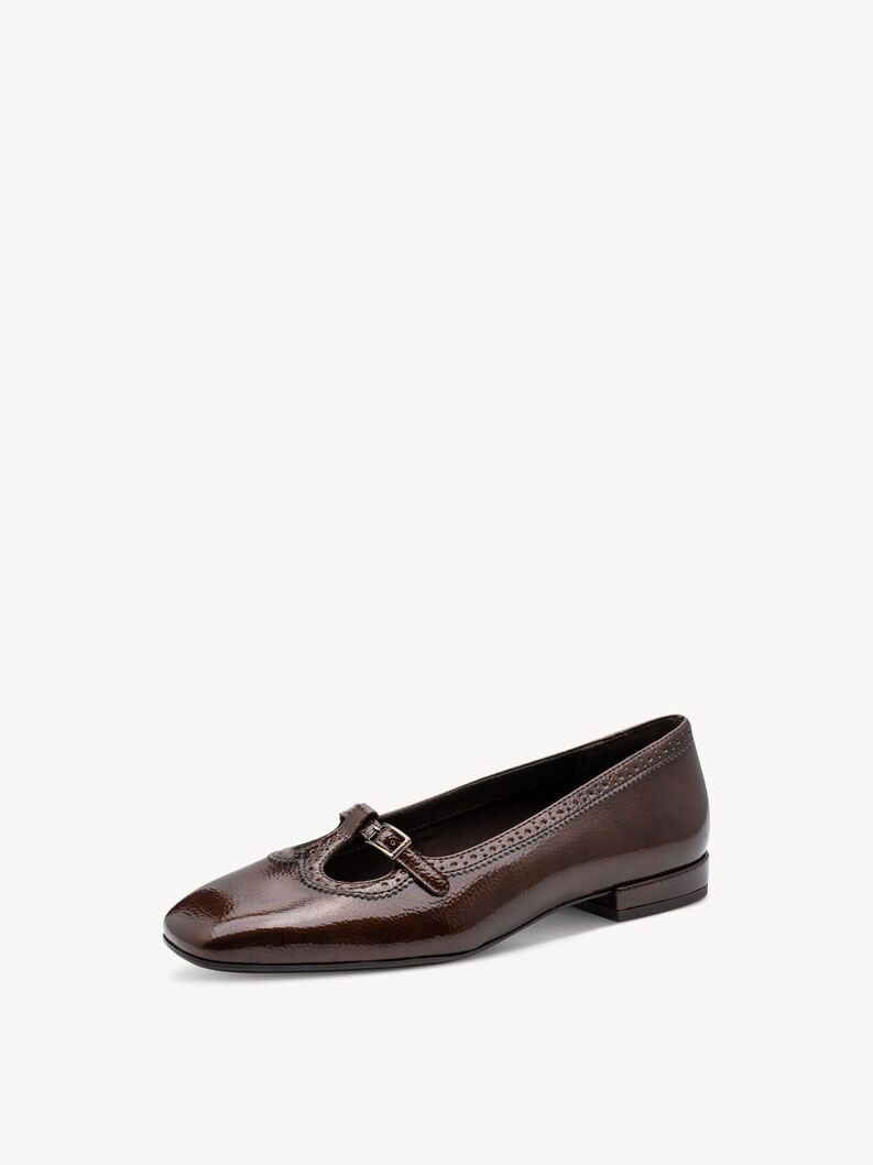 Ballerine - marron, BROWN PATENT, hi-res