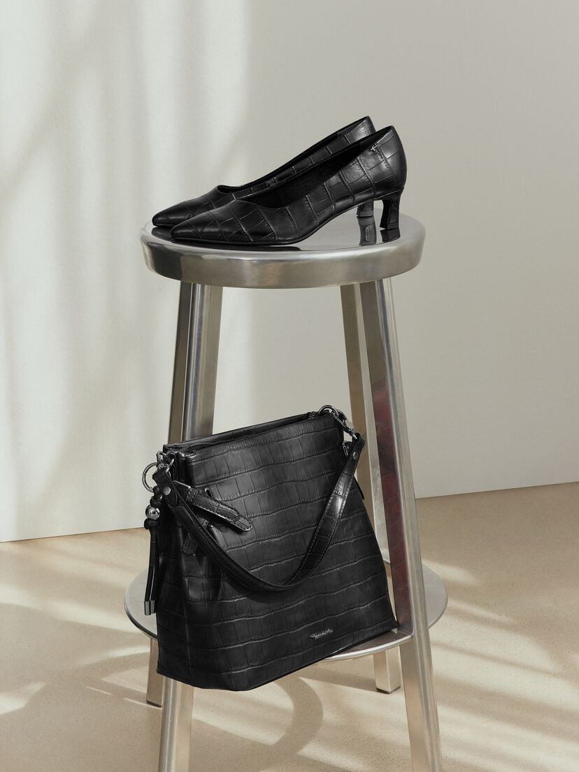 Pumps - zwart, BLACK CROCO, hi-res