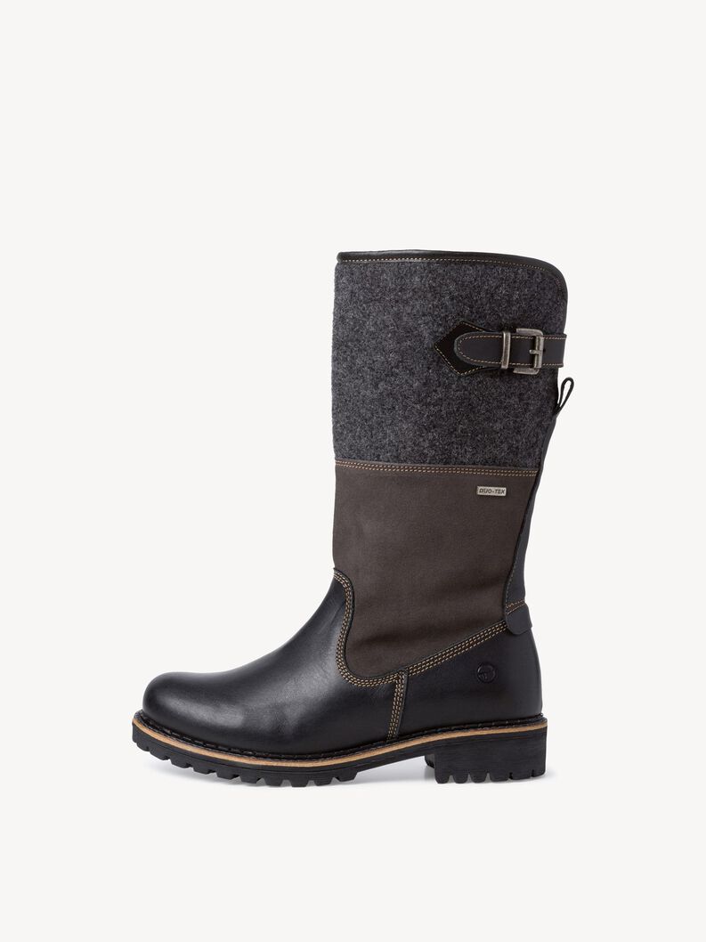Leather Boots - black warm lining, BLACK COMB, hi-res