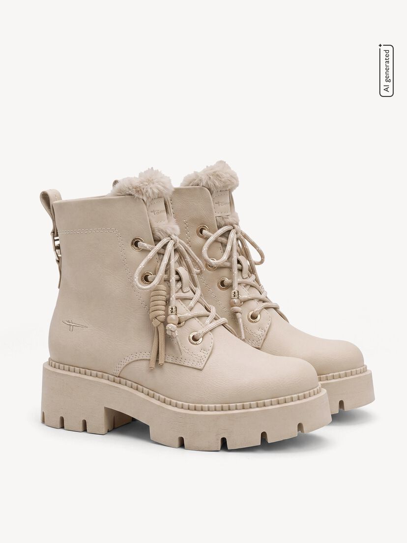 Enkellaarsje - beige warme voering, beige, hi-res
