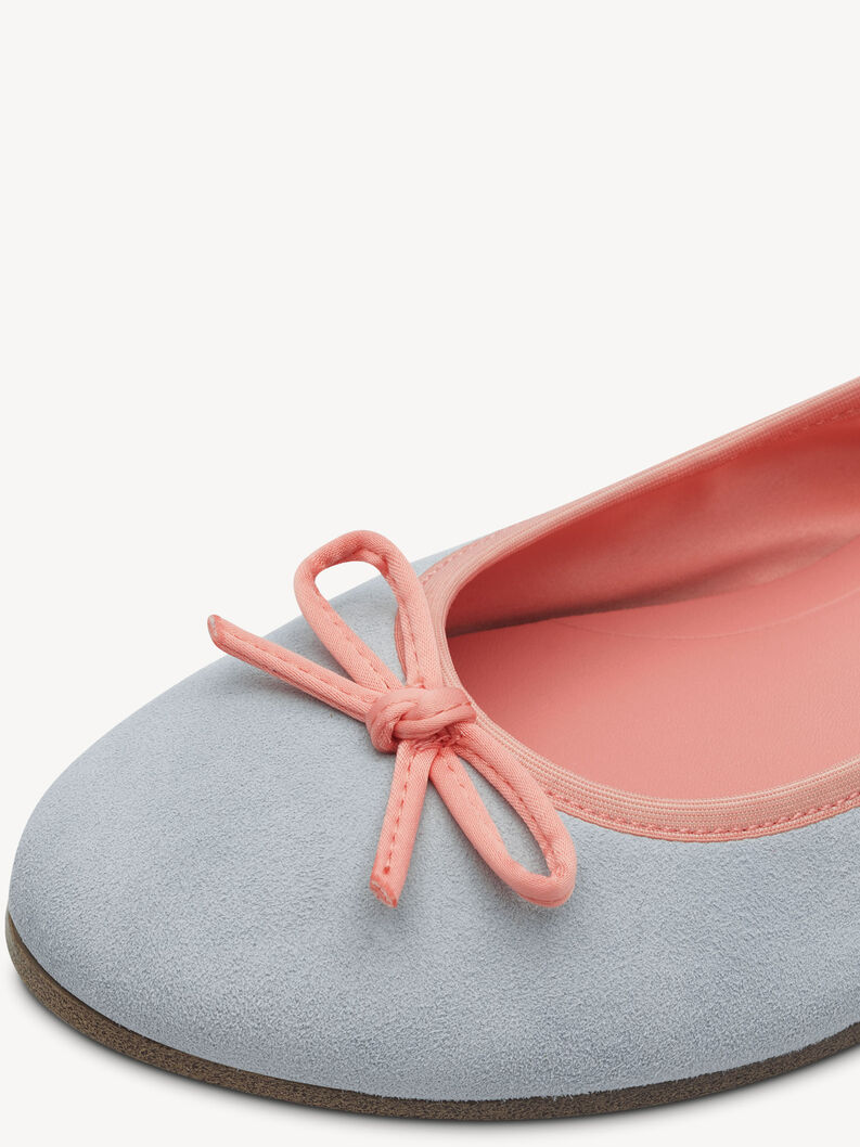 Ballerine en cuir - bleu, LT. BLUE COMB, hi-res