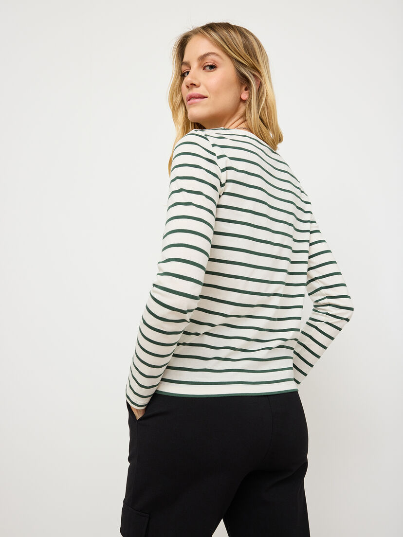 Shirt met lange mouwen - wit, Sugar Swizzle/ Garden Topiary Stripe, hi-res