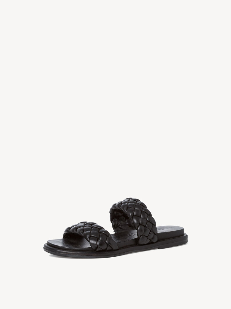 Kožené Pantofle - černá, BLACK, hi-res
