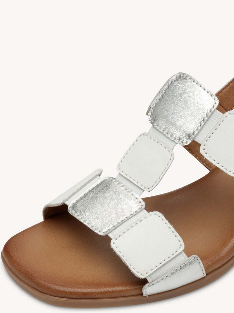 Ledersandalette - weiß, WHITE/SILVER, hi-res