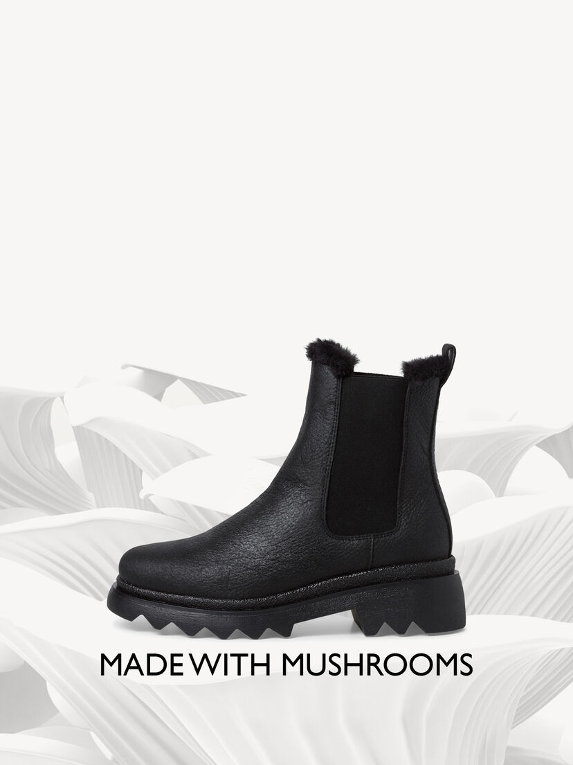 Enkellaarsje - zwart warme voering, BLACK, hi-res