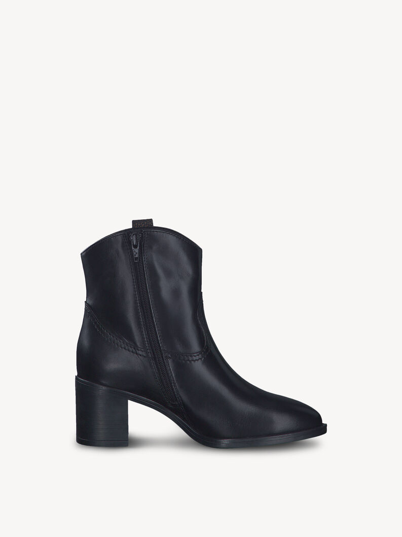 Bottes de cow-boy en cuir - noir, BLACK LEATHER, hi-res