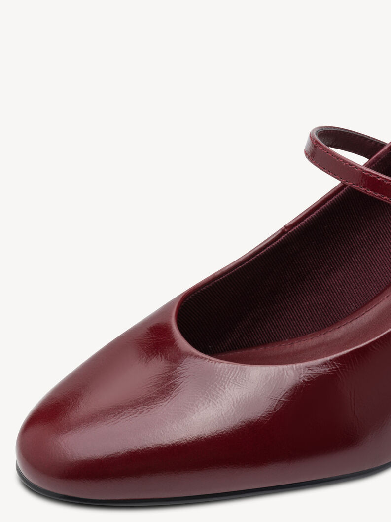 Escarpin en cuir - rouge, MERLOT, hi-res