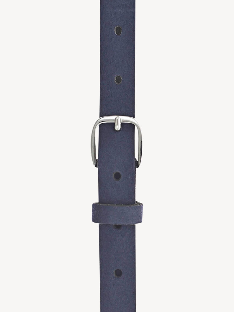 Leather Belt - blue, samtblau, hi-res