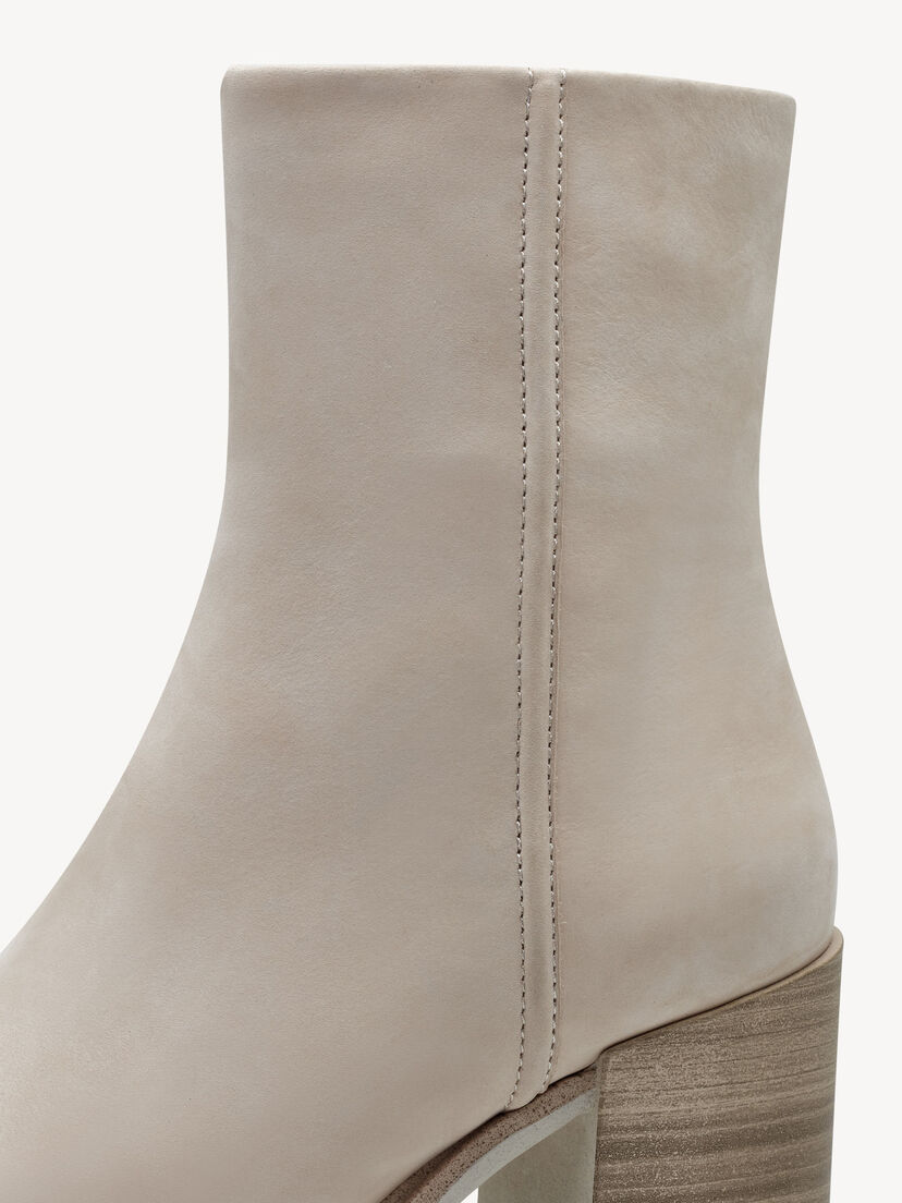 Leren Enkellaarsje - beige, IVORY, hi-res