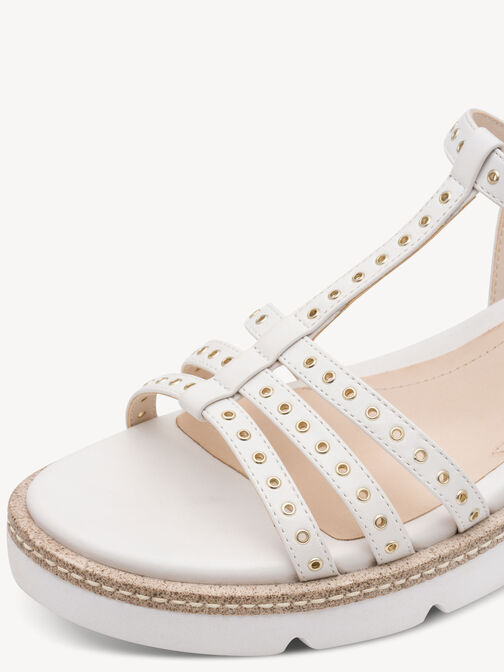 Sandale &agrave; talon, WHITE LEATHER, hi-res