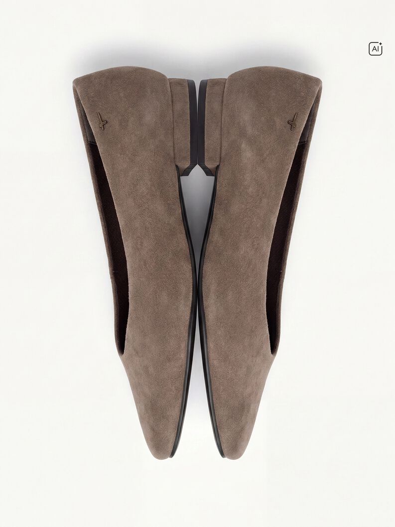 Leather Ballerina - beige, TAUPE, hi-res