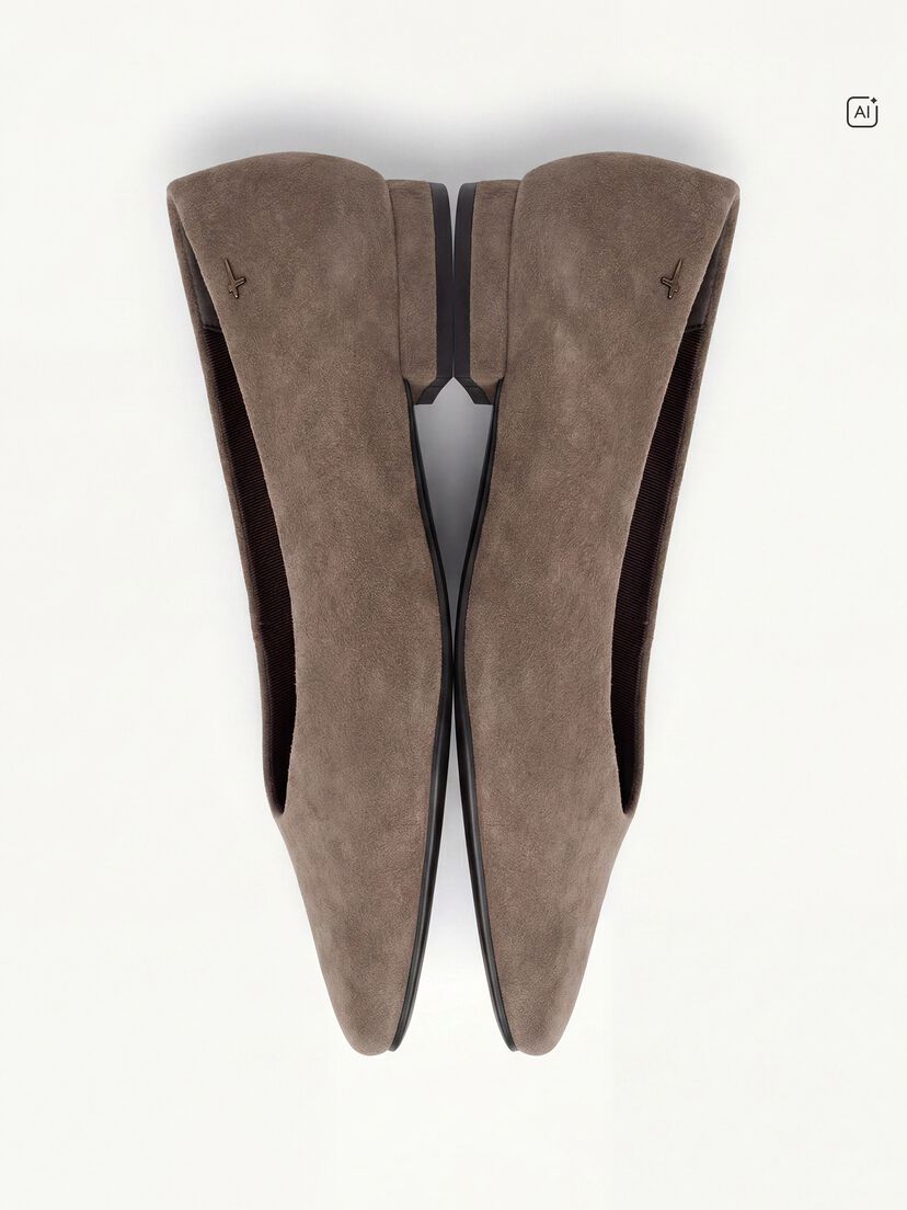 Leren Ballerina - beige, TAUPE, hi-res