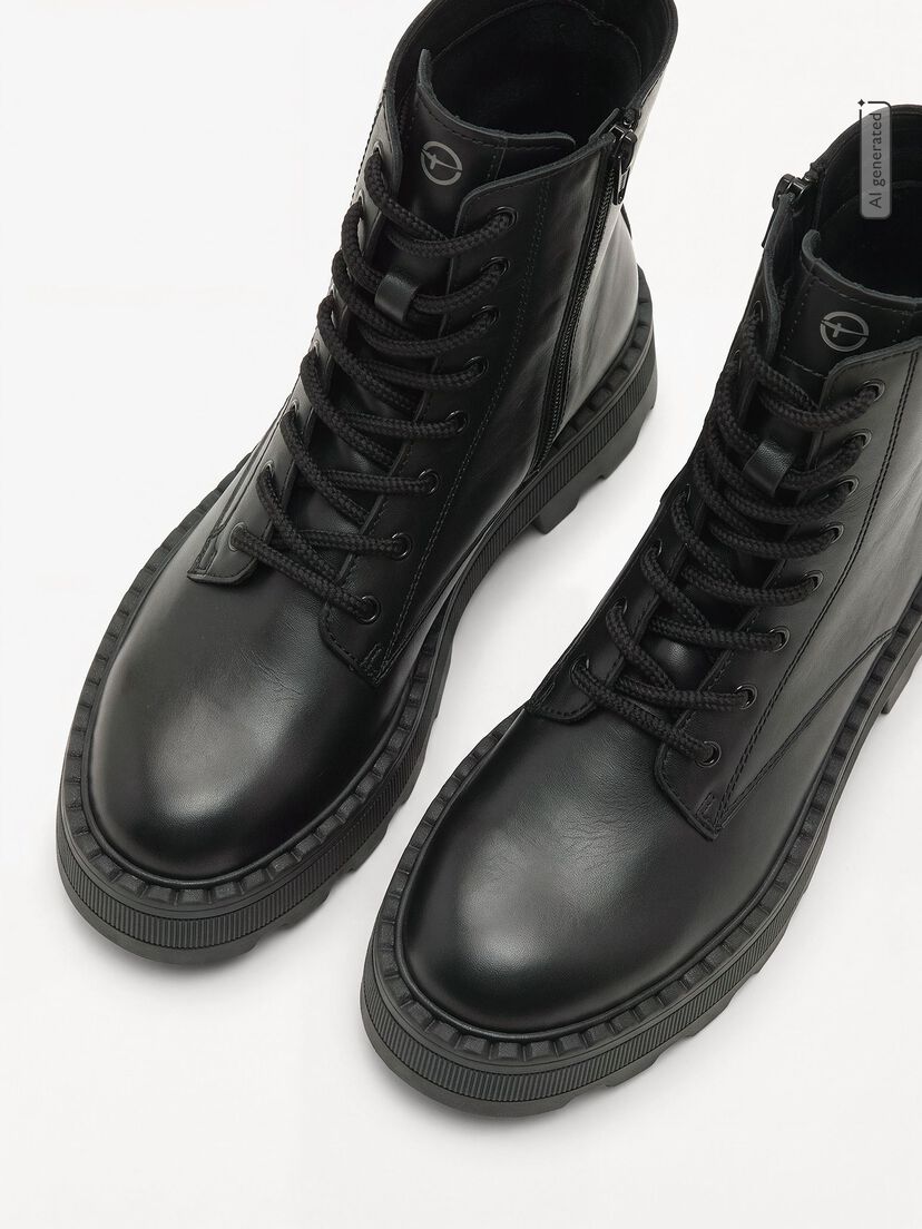 Enkellaarsje - zwart, BLACK, hi-res