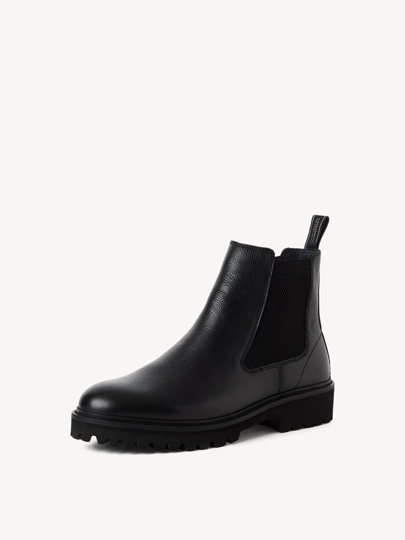 Leren Chelseaboot - zwart, BLACK LEATHER, hi-res