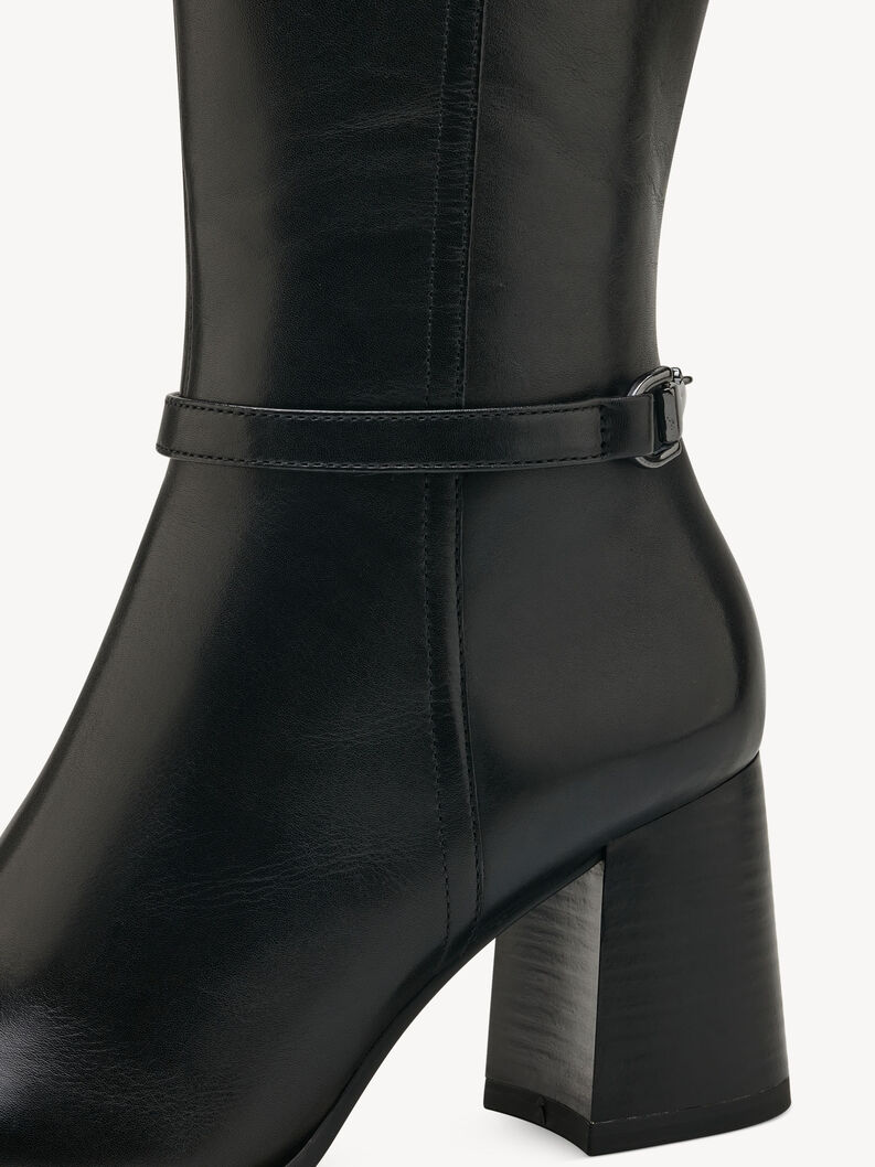Leather Boots - black, BLACK, hi-res