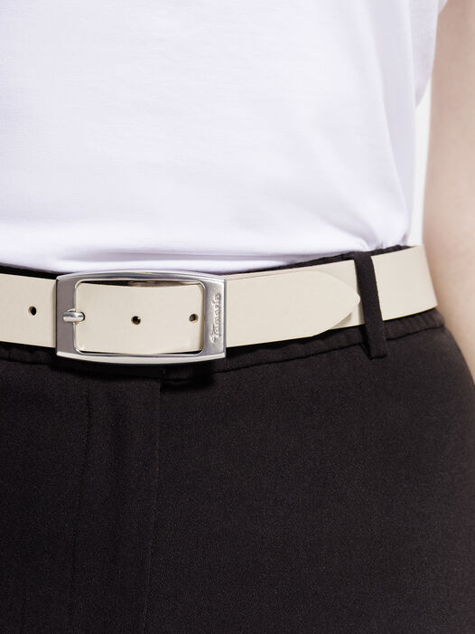 Leren riem, Vanille, hi-res