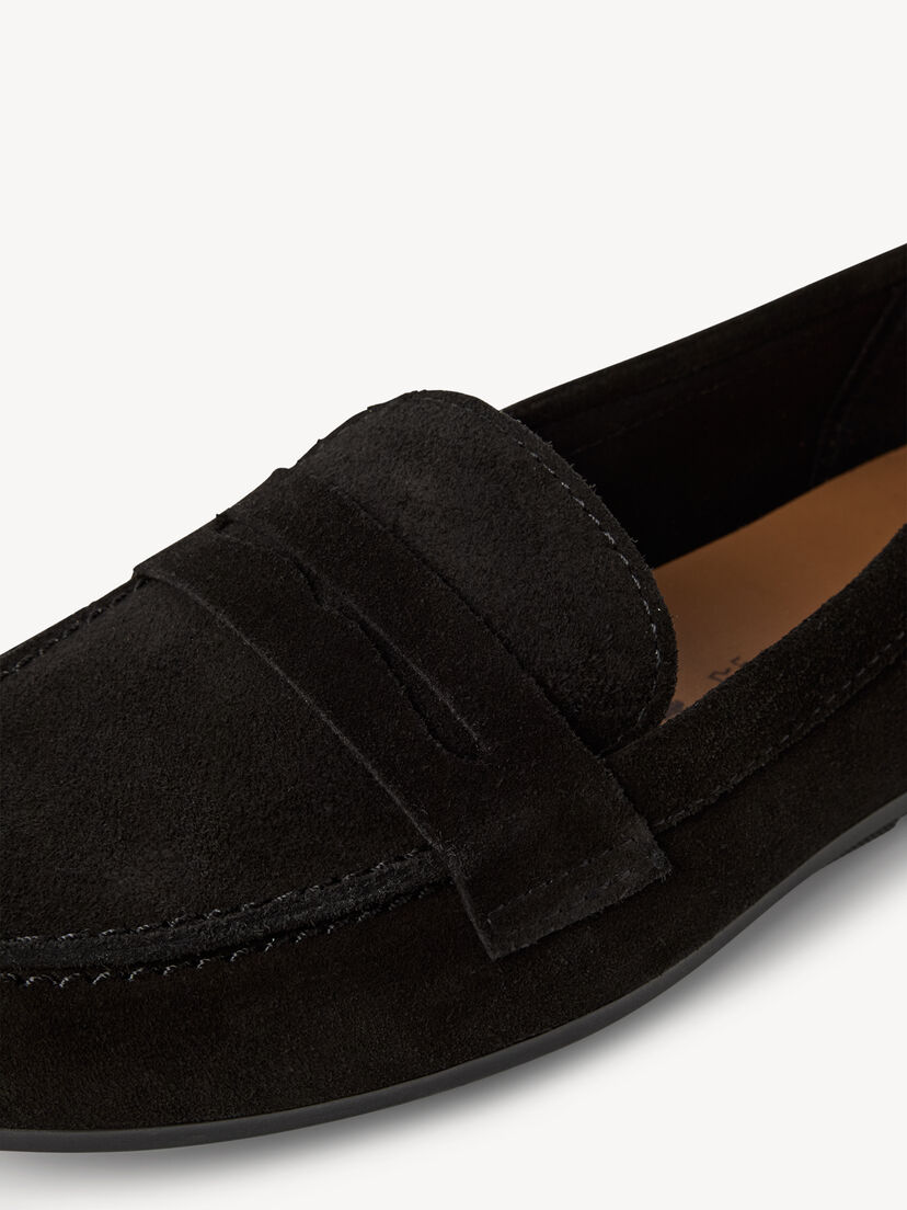 Leren Instappers - zwart, BLACK, hi-res